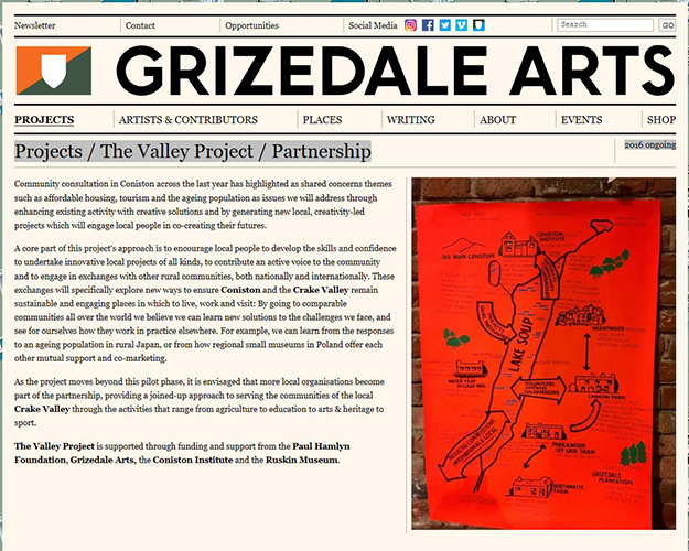 Poster for the Valley project at grizedale arts